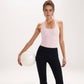 Women's Halter Neck Cropped Tank Top with Built-In Bra and Stretch Fabric for Workout or Casual Wear