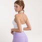 Women's Halter Neck Cropped Tank Top with Built-In Bra and Stretch Fabric for Workout or Casual Wear