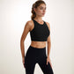 Women's Sports Bra with Double Strap Detail and Wide Hem Band for Medium Support