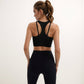 Women's Sports Bra with Double Strap Detail and Wide Hem Band for Medium Support