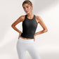 Women's Ribbed Black High Neck Crop Tank Top for Active and Casual Wear