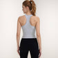 Women's Ribbed Black High Neck Crop Tank Top for Active and Casual Wear