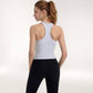 Women's Ribbed Black High Neck Crop Tank Top for Active and Casual Wear