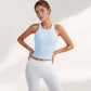 Women's Ribbed Black High Neck Crop Tank Top for Active and Casual Wear