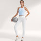 Women's Ribbed Black High Neck Crop Tank Top for Active and Casual Wear