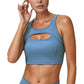 Women's Sports Bra with Scoop Neck and Front Cutout Design for Low to Medium Impact Workouts