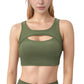 Women's Sports Bra with Scoop Neck and Front Cutout Design for Low to Medium Impact Workouts
