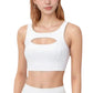 Women's Sports Bra with Scoop Neck and Front Cutout Design for Low to Medium Impact Workouts