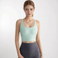 Women's Crisscross Back Sports Bra with Wide Elastic Band and Supportive Straps for Activewear