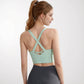 Women's Crisscross Back Sports Bra with Wide Elastic Band and Supportive Straps for Activewear