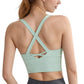 Women's Crisscross Back Sports Bra with Wide Elastic Band and Supportive Straps for Activewear