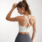 Women's Crisscross Back Sports Bra with Wide Elastic Band and Supportive Straps for Activewear