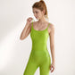 Women's Spaghetti Strap Activewear Tank with Built-In Bra and Seamless Longline Fit for Workout or Yoga