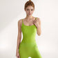 Women's Spaghetti Strap Activewear Tank with Built-In Bra and Seamless Longline Fit for Workout or Yoga