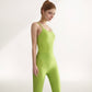 Women's Spaghetti Strap Activewear Tank with Built-In Bra and Seamless Longline Fit for Workout or Yoga