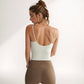Women's Spaghetti Strap Activewear Tank with Built-In Bra and Seamless Longline Fit for Workout or Yoga