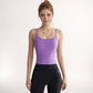 Women's Spaghetti Strap Activewear Tank with Built-In Bra and Seamless Longline Fit for Workout or Yoga