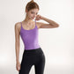 Women's Spaghetti Strap Activewear Tank with Built-In Bra and Seamless Longline Fit for Workout or Yoga