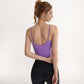 Women's Spaghetti Strap Activewear Tank with Built-In Bra and Seamless Longline Fit for Workout or Yoga