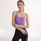 Women's Spaghetti Strap Activewear Tank with Built-In Bra and Seamless Longline Fit for Workout or Yoga