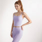 Women's Longline Sports Bra with Double Spaghetti Straps and Layered Scoop Neck for Low Impact Workouts
