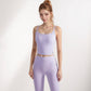Women's Longline Sports Bra with Double Spaghetti Straps and Layered Scoop Neck for Low Impact Workouts
