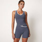 Women's Contrast Trim Cropped Tank Top with Scoop Neck and Stretch Fit for Yoga and Everyday Wear