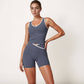 Women's Contrast Trim Cropped Tank Top with Scoop Neck and Stretch Fit for Yoga and Everyday Wear
