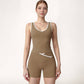 Women's Contrast Trim Cropped Tank Top with Scoop Neck and Stretch Fit for Yoga and Everyday Wear
