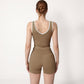 Women's Contrast Trim Cropped Tank Top with Scoop Neck and Stretch Fit for Yoga and Everyday Wear