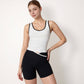 Women's Contrast Trim Cropped Tank Top with Scoop Neck and Stretch Fit for Yoga and Everyday Wear