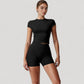 High Waist Seamless Biker Shorts with Wide Waistband and Stretch Fit for Active Comfort - Small, Fuchsia