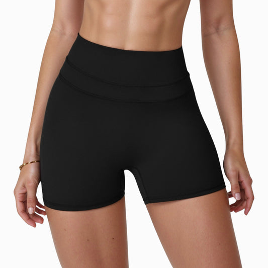 High Waist Seamless Biker Shorts with Wide Waistband and Stretch Fit for Active Comfort - Small, Fuchsia