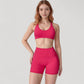 High Waist Seamless Biker Shorts with Wide Waistband and Stretch Fit for Active Comfort - Small, Fuchsia