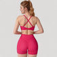 High Waist Seamless Biker Shorts with Wide Waistband and Stretch Fit for Active Comfort - Small, Fuchsia