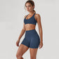High Waist Seamless Biker Shorts with Wide Waistband and Stretch Fit for Active Comfort - Small, Fuchsia