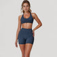 High Waist Seamless Biker Shorts with Wide Waistband and Stretch Fit for Active Comfort - Small, Fuchsia