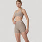 High Waist Seamless Biker Shorts with Wide Waistband and Stretch Fit for Active Comfort - Small, Fuchsia