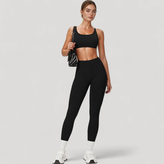 Seamless High Waist Compression Leggings with Sculpting Back Detail and Stretch Knit Fabric - Small, Gray