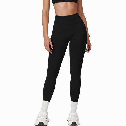 Seamless High Waist Compression Leggings with Sculpting Back Detail and Stretch Knit Fabric - Small, Gray