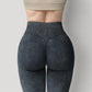 Women's Seamless Ribbed High Waist Full Length Leggings with Compression Fit