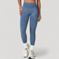 Women's Seamless Ribbed High Waist Full Length Leggings with Compression Fit