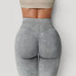Women's Seamless Ribbed High Waist Full Length Leggings with Compression Fit