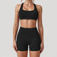 High Neck Sports Bra with Minimalist T-Back Strap Design and Smooth Stretch Compression Fit