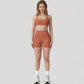 High Neck Sports Bra with Minimalist T-Back Strap Design and Smooth Stretch Compression Fit