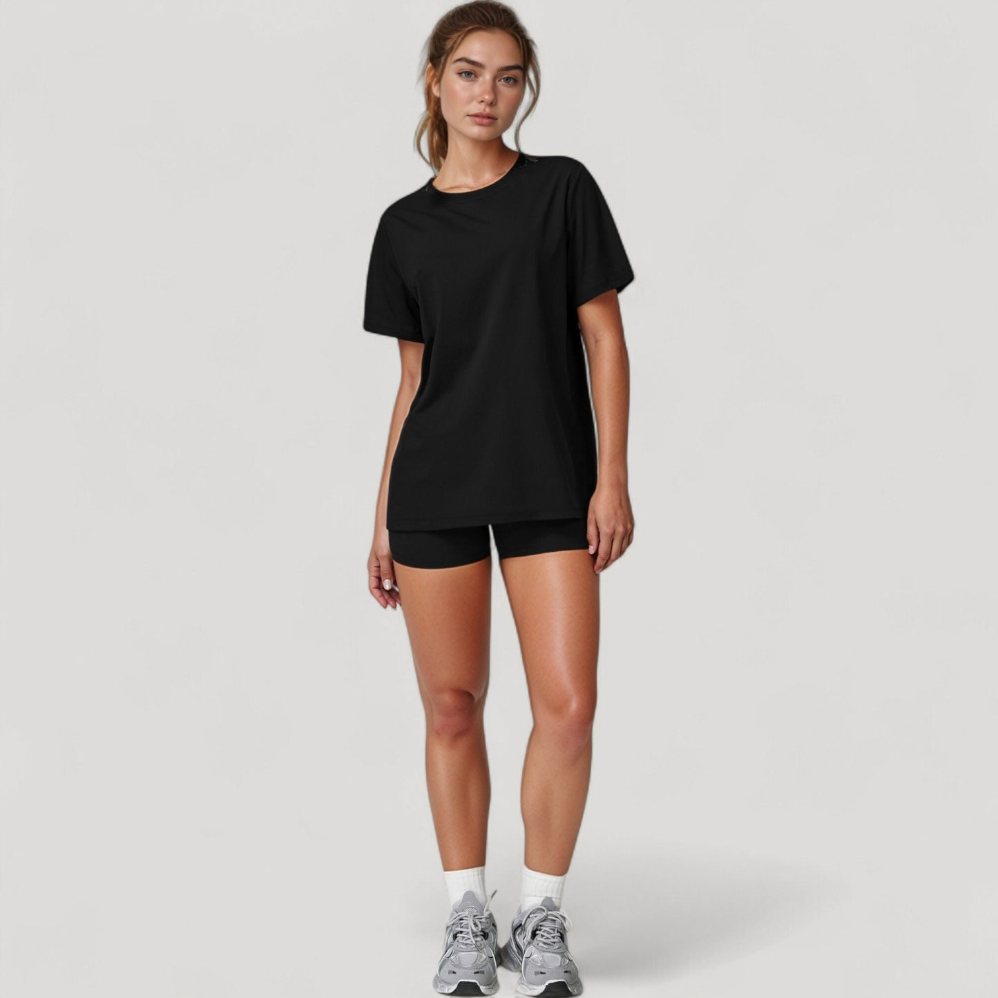 Relaxed Fit Crew Neck T-Shirt with Short Sleeves and Soft Stretch Fabric for Everyday Comfort