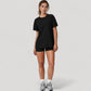 Relaxed Fit Crew Neck T-Shirt with Short Sleeves and Soft Stretch Fabric for Everyday Comfort