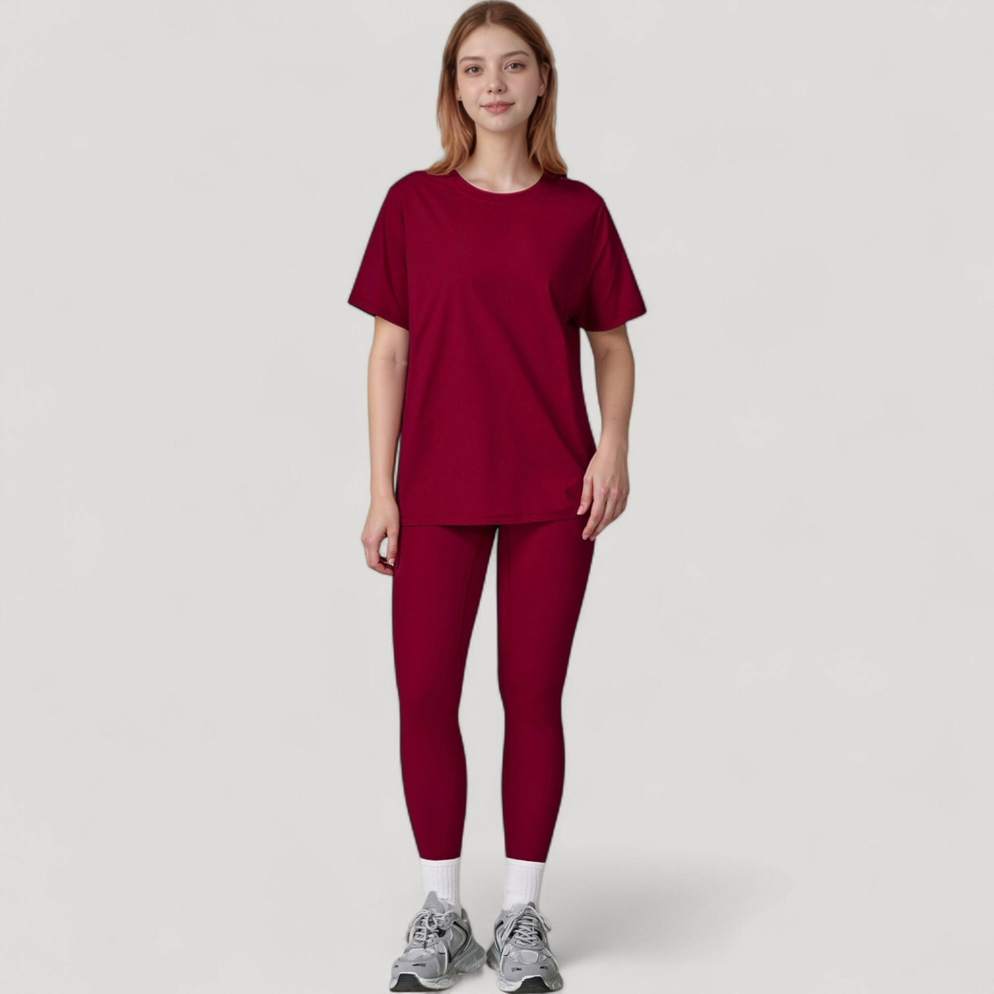 Relaxed Fit Crew Neck T-Shirt with Short Sleeves and Soft Stretch Fabric for Everyday Comfort