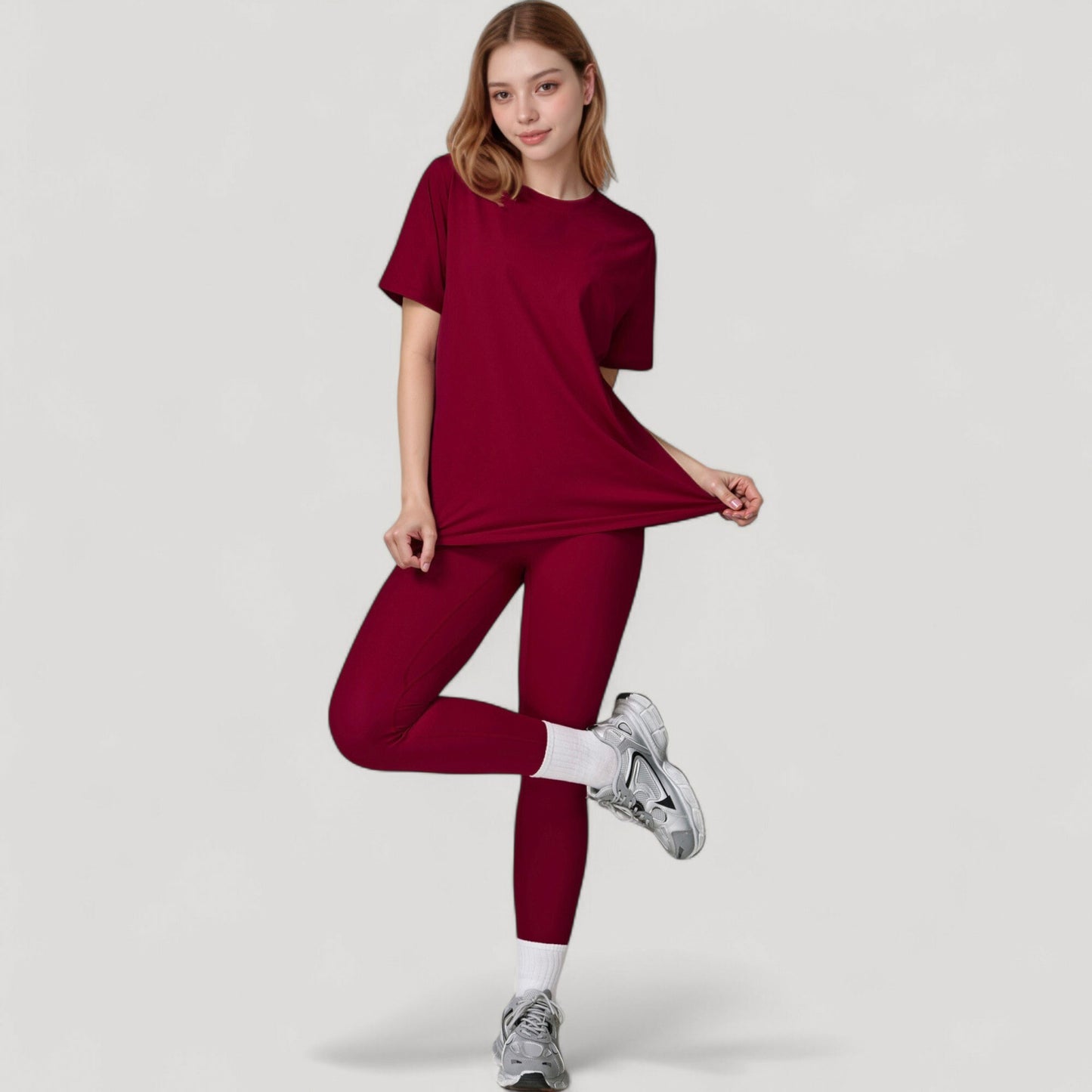 Relaxed Fit Crew Neck T-Shirt with Short Sleeves and Soft Stretch Fabric for Everyday Comfort
