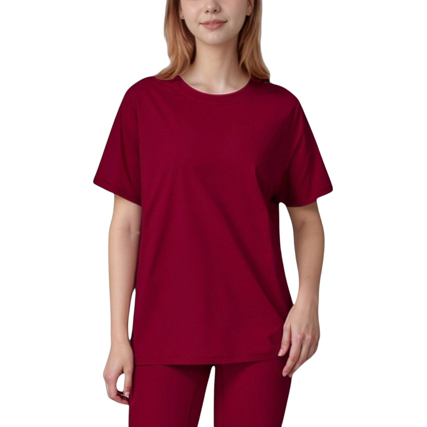 Relaxed Fit Crew Neck T-Shirt with Short Sleeves and Soft Stretch Fabric for Everyday Comfort